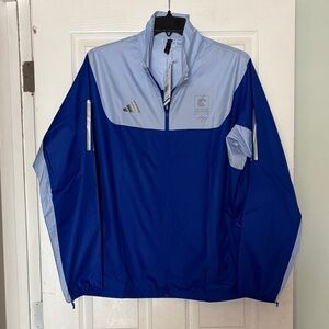 Nwt Adidas Men's Two-Tone Blue Windbreaker Boston Marathon